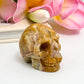 Crazy Lace Agate Skull 2 Inches Hand Carved Crystal Carving