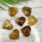 Golden Healer Quartz Hearts Crystal Carvings