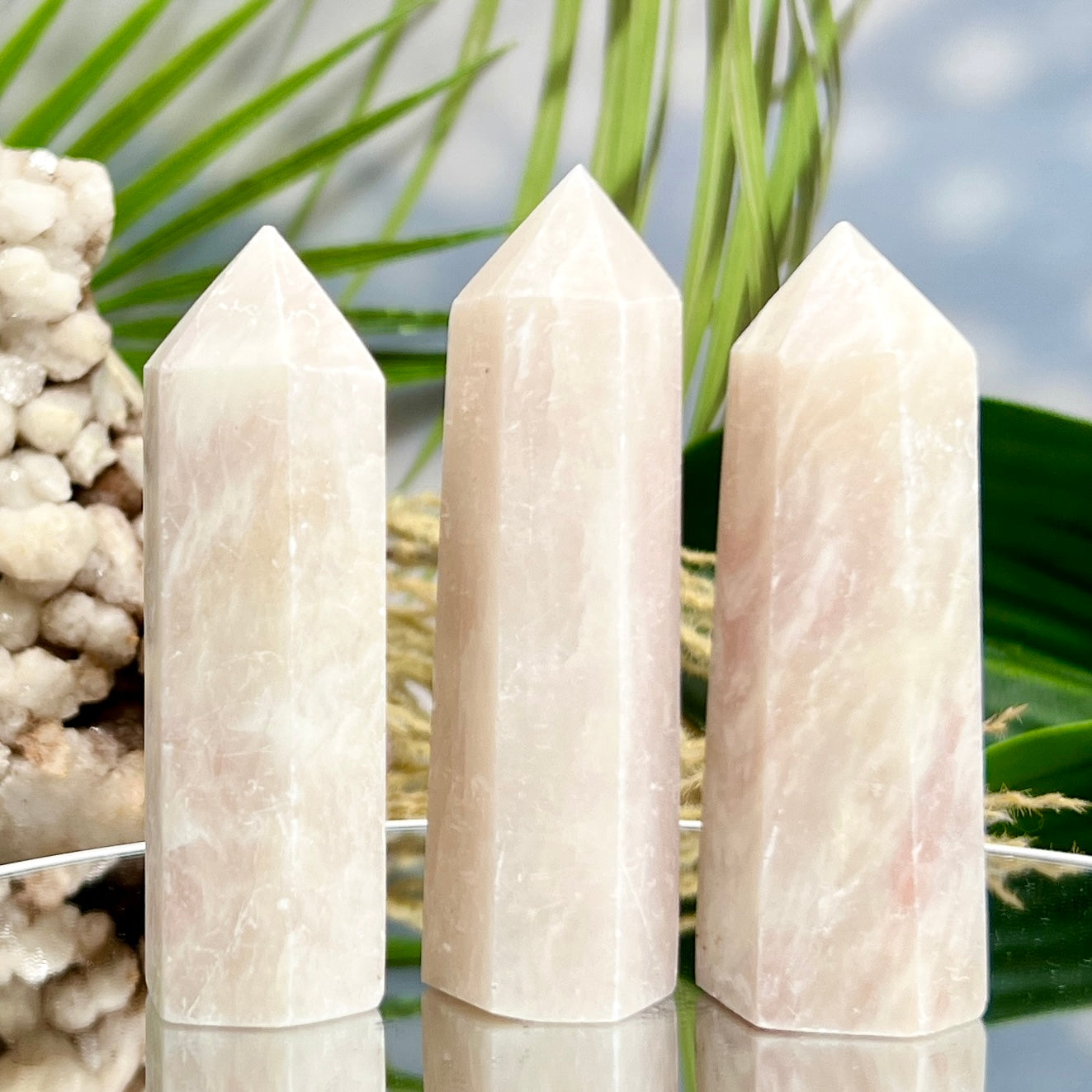 Pink Opal Points Towers Healing Crystal Generators