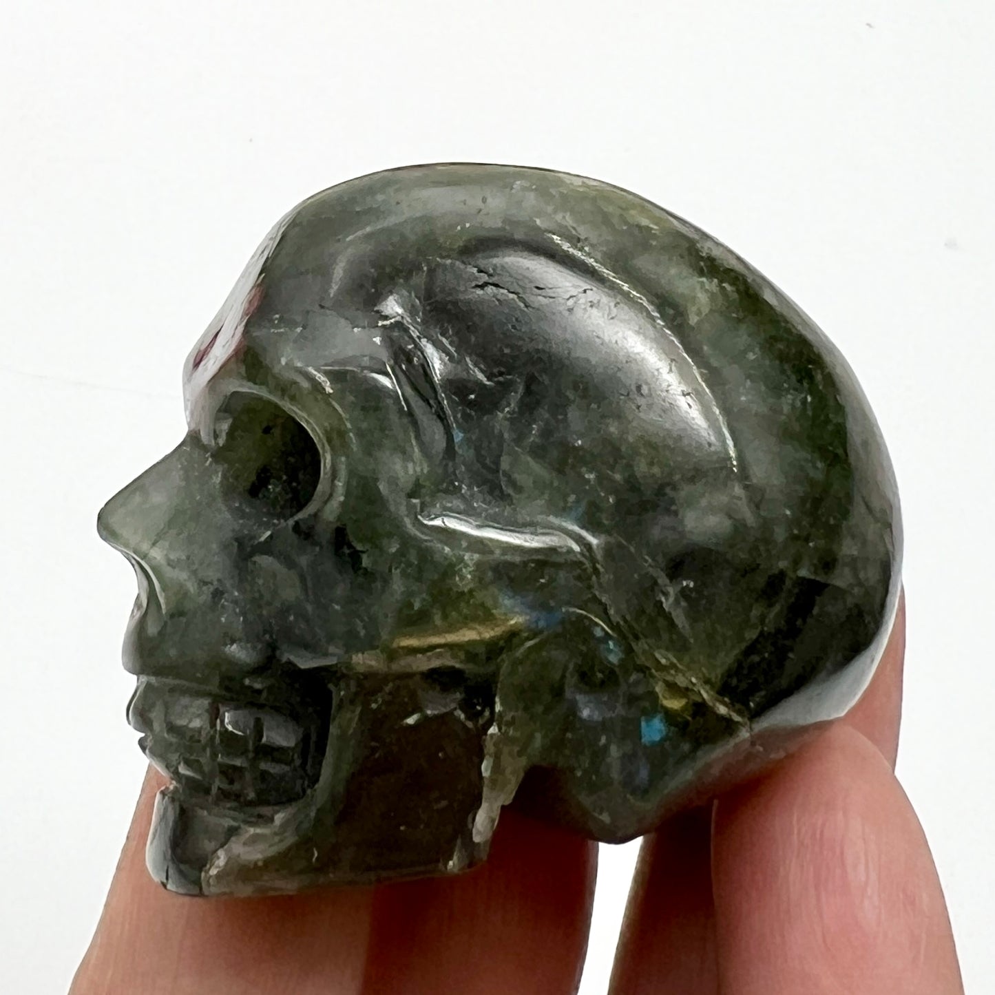 Labradorite Skull 2 Inches Hand Carved Crystal Carving