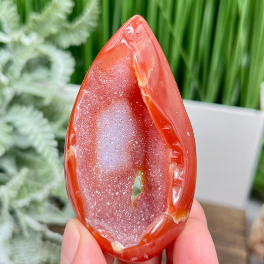 Carnelian Egg Healing Druzy Crystal 76g