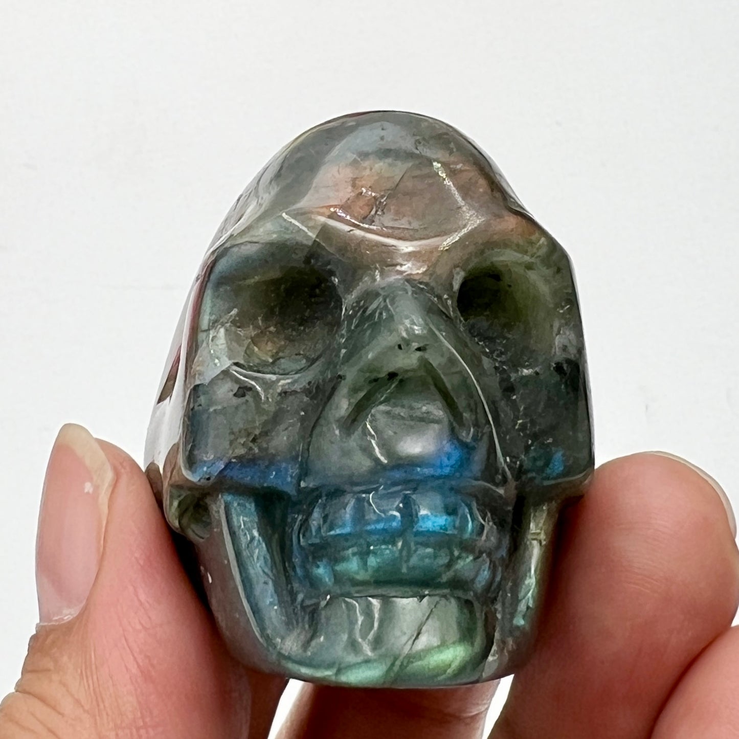 Labradorite Skull 2 Inches Hand Carved Crystal Carving