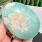 Green Flower Agate Sakura Rare Large Palm Stone Meditation Crystal 112g