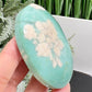 Green Flower Agate Sakura Rare Large Palm Stone Meditation Crystal 112g