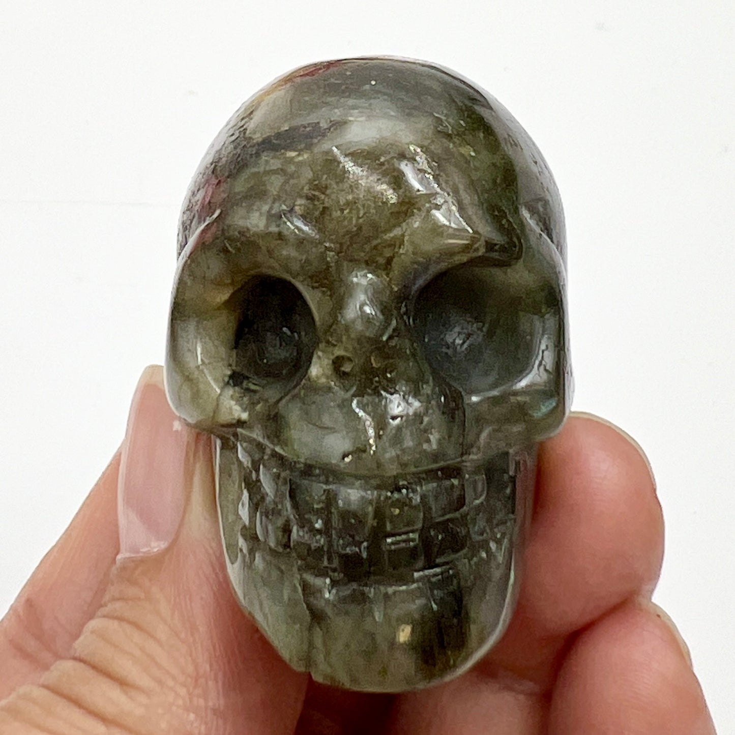 Labradorite Skull 2 Inches Hand Carved Crystal Carving