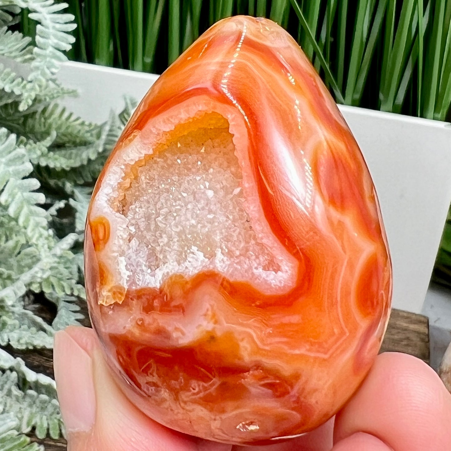 Carnelian Egg Healing Druzy Crystal 100g