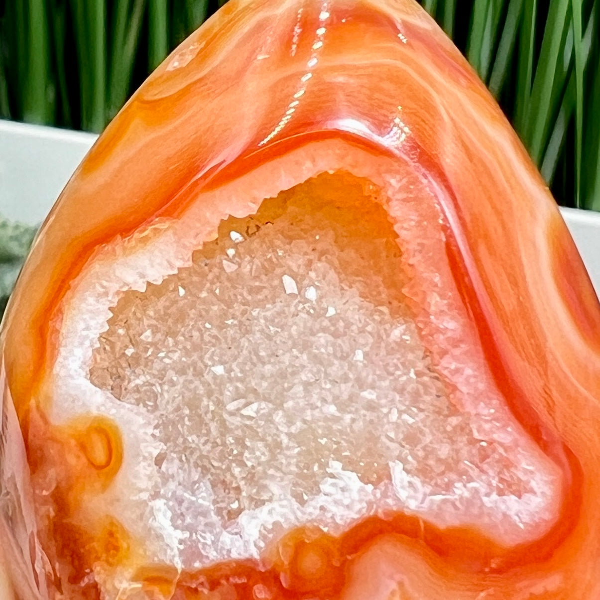 Carnelian Egg Healing Druzy Crystal 100g