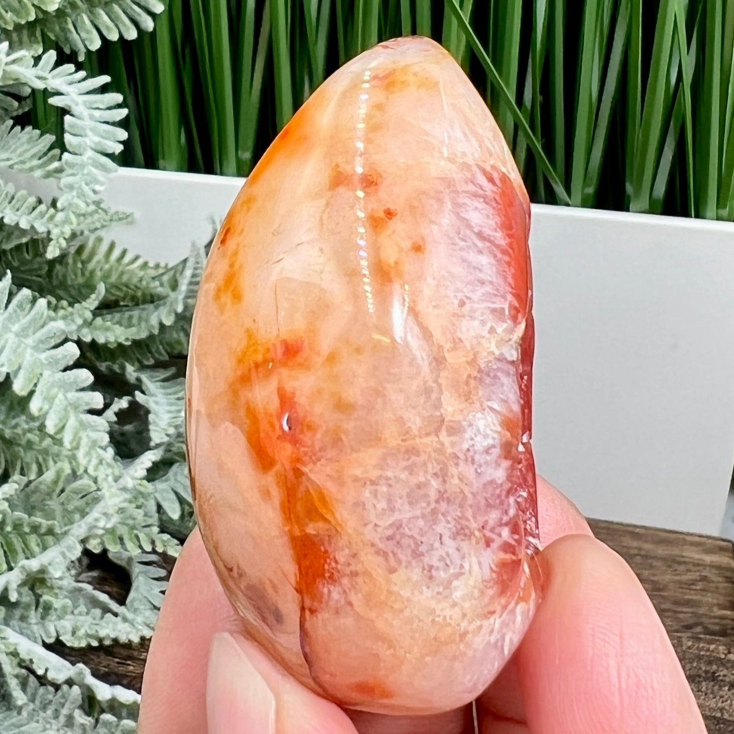 Carnelian Egg Healing Druzy Crystal 92g