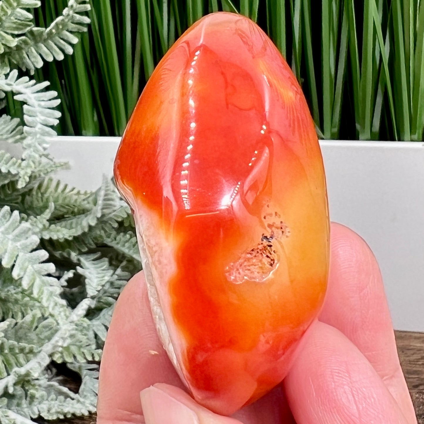 Carnelian Egg Healing Druzy Crystal 78g