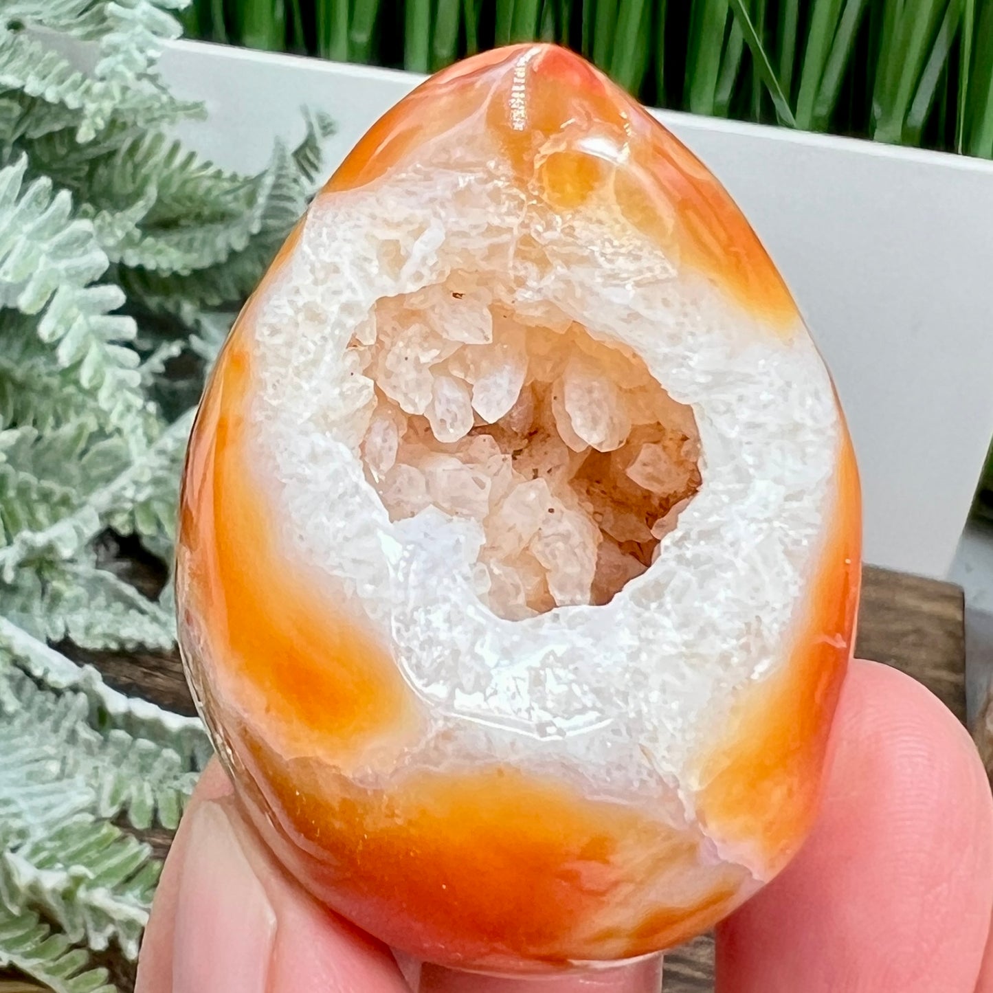 Carnelian Egg Healing Druzy Crystal 70g