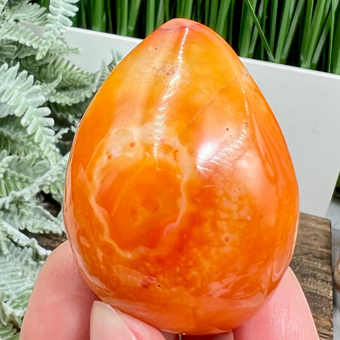 Carnelian Egg Healing Druzy Crystal 70g