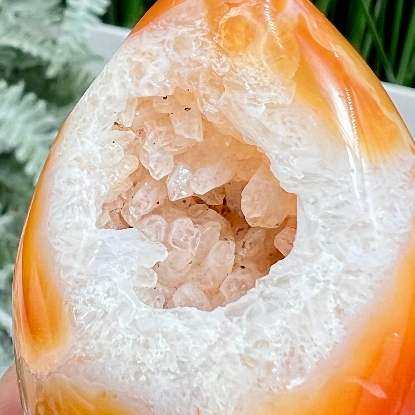 Carnelian Egg Healing Druzy Crystal 70g