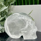 Satin Spar Selenite Skull Top Quality Translucent Crystal Carving Morocco 744g