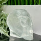 Satin Spar Selenite Alien Skull Top Quality Translucent Crystal Morocco 980g