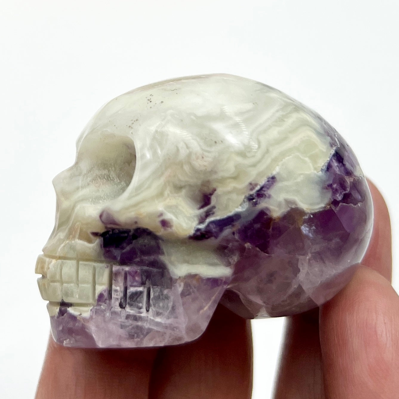 Silky Fluorite Skull 2 Inches Hand Carved Crystal Carving