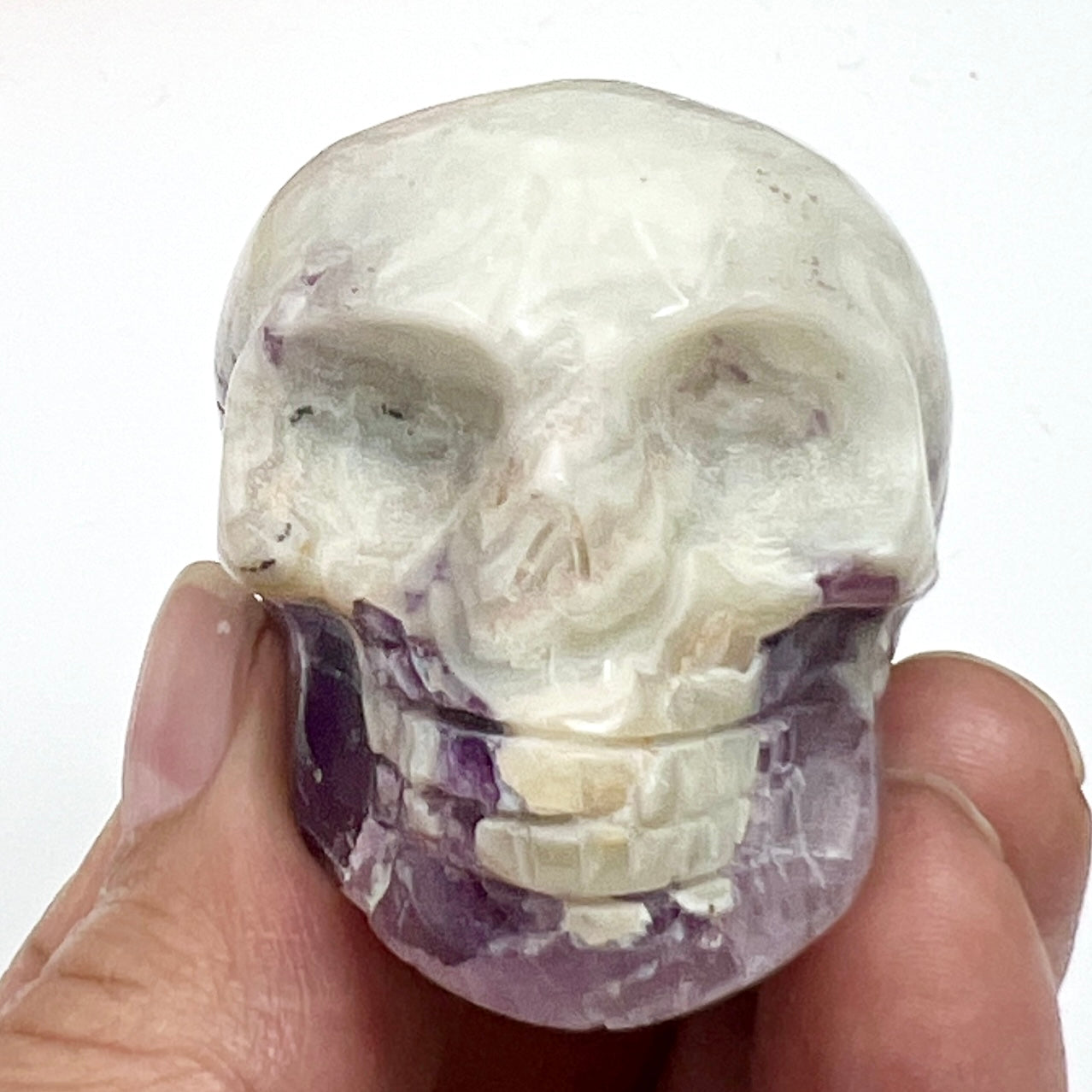 Silky Fluorite Skull 2 Inches Hand Carved Crystal Carving