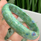 Ruby in Fuchsite Bangle Bracelet UV Reactive Wearable Crystal 59mm Diameter