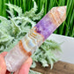 Amethyst with Mexican Lace Agate Tower Crystal Generator 182g 136mm