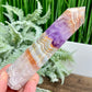 Amethyst with Mexican Lace Agate Tower Crystal Generator 182g 136mm