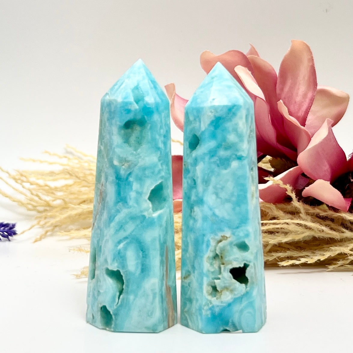 Blue Aragonite Points Towers Crystal Generators