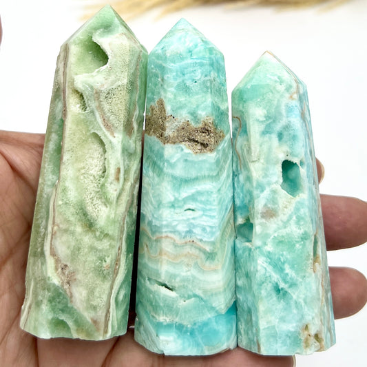 Blue Aragonite Points Towers Crystal Generators