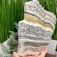 Zebra Phantom Calcite Slice Healing Crystal Specimen Slab 1104g