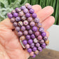 Phosphosiderite Purple Crystals Bracelets Wearable Gemstones Elastic 8-9mm Beads 16cm