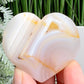 Agate Heart Healing Crystal Carving 92g