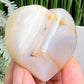 Agate Heart Healing Crystal Carving 92g