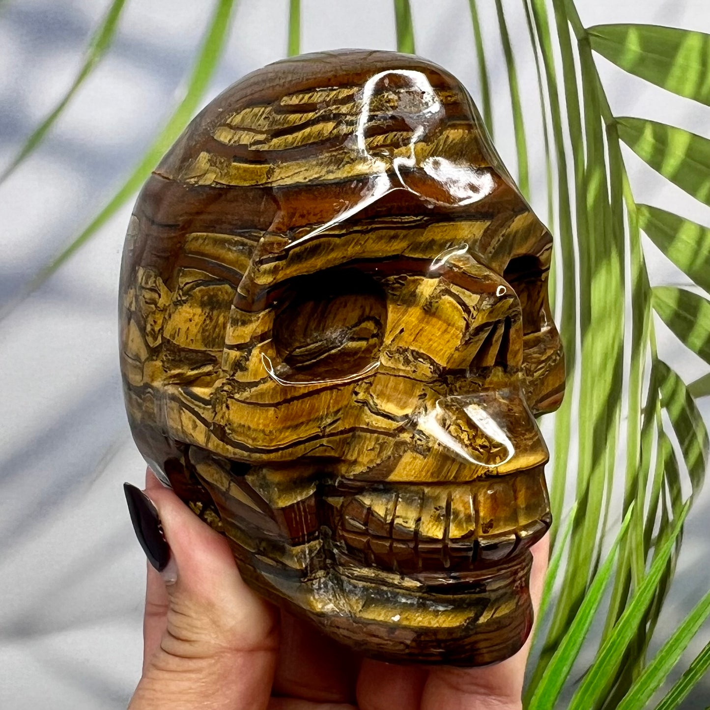 Tiger Iron Red Jasper Hematite Skull Mugglestone Crystal Skull Carving 894g