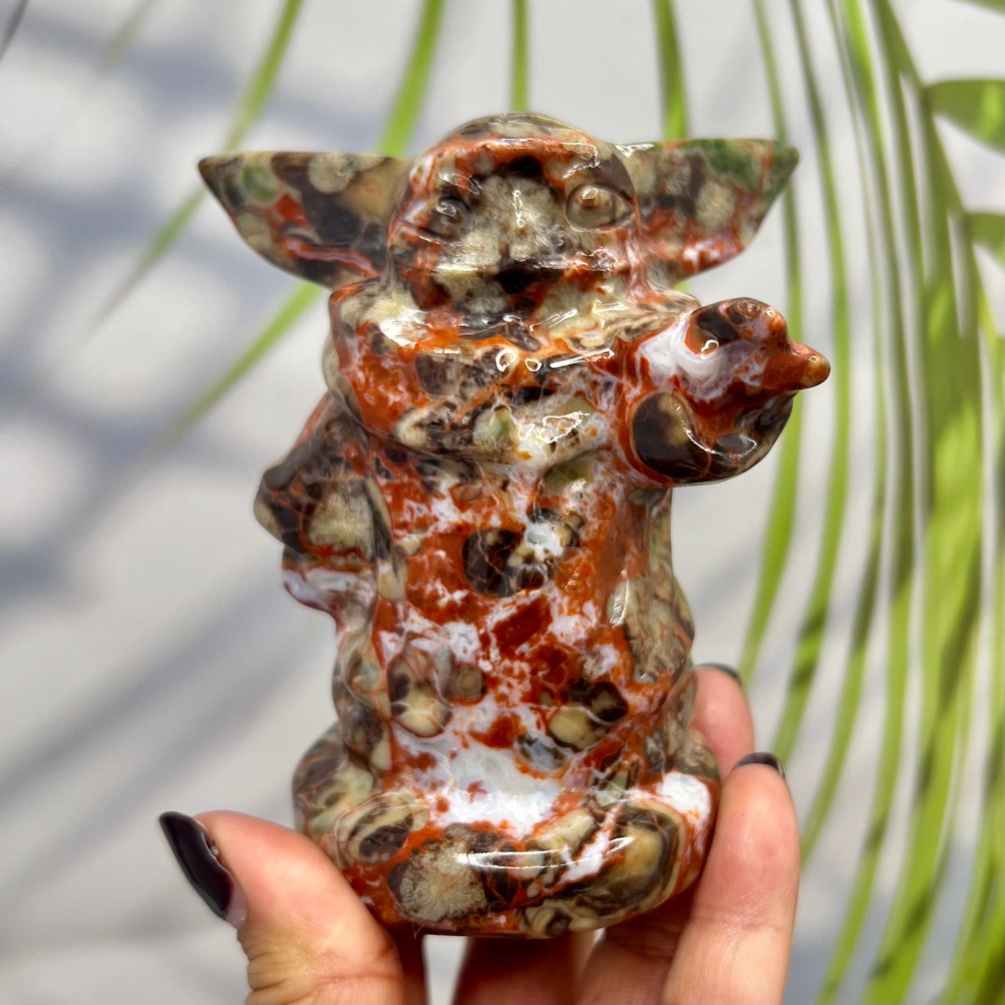 Natural Indonesia Agate Star Wars Crystal Yoda Quartz Carved Healing Reiki Figurines Australian Seller