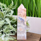 Pink Amethyst Flower Agate Tower Healing Crystal Generator 650g 179mm