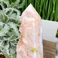 Pink Amethyst Flower Agate Tower Healing Crystal Generator 650g 179mm