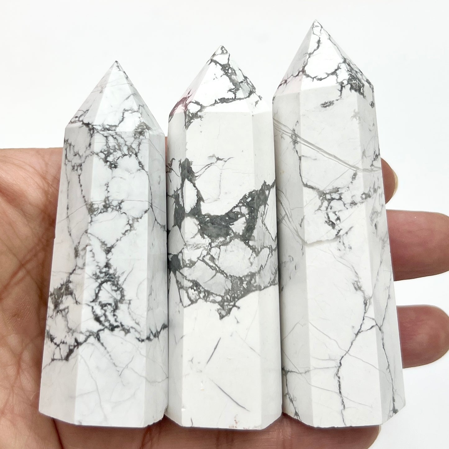 White Howlite Points Towers Crystal Generators