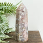 Pink Amethyst Flower Agate Tower Healing Crystal Generator 87g 82mm