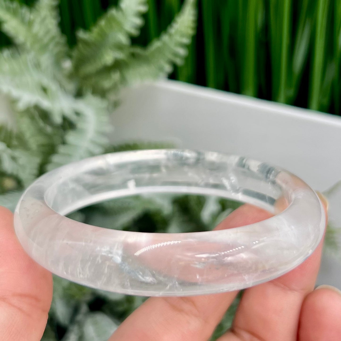 Clear Quartz Bangle Bracelet Gemstone Jewellery Crystal 62mm Diameter