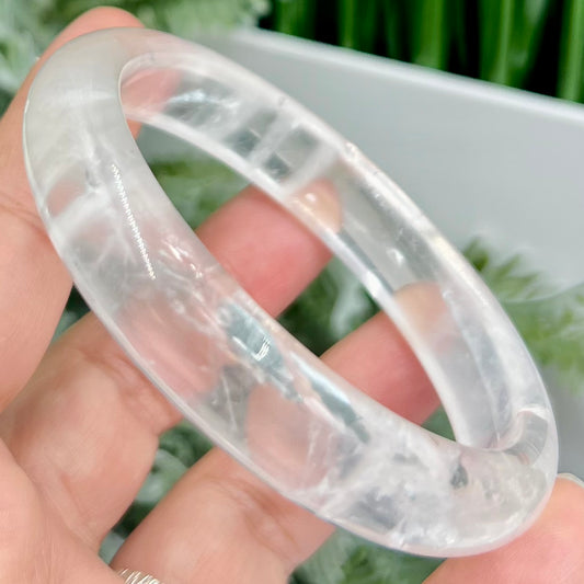 Clear Quartz Bangle Bracelet Gemstone Jewellery Crystal 62mm Diameter