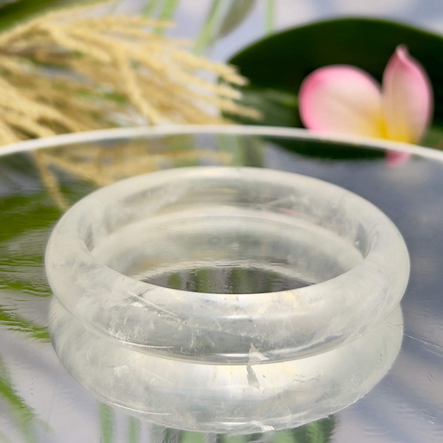 Clear Quartz Bangle Bracelet Gemstone Jewellery Crystal 62mm Diameter