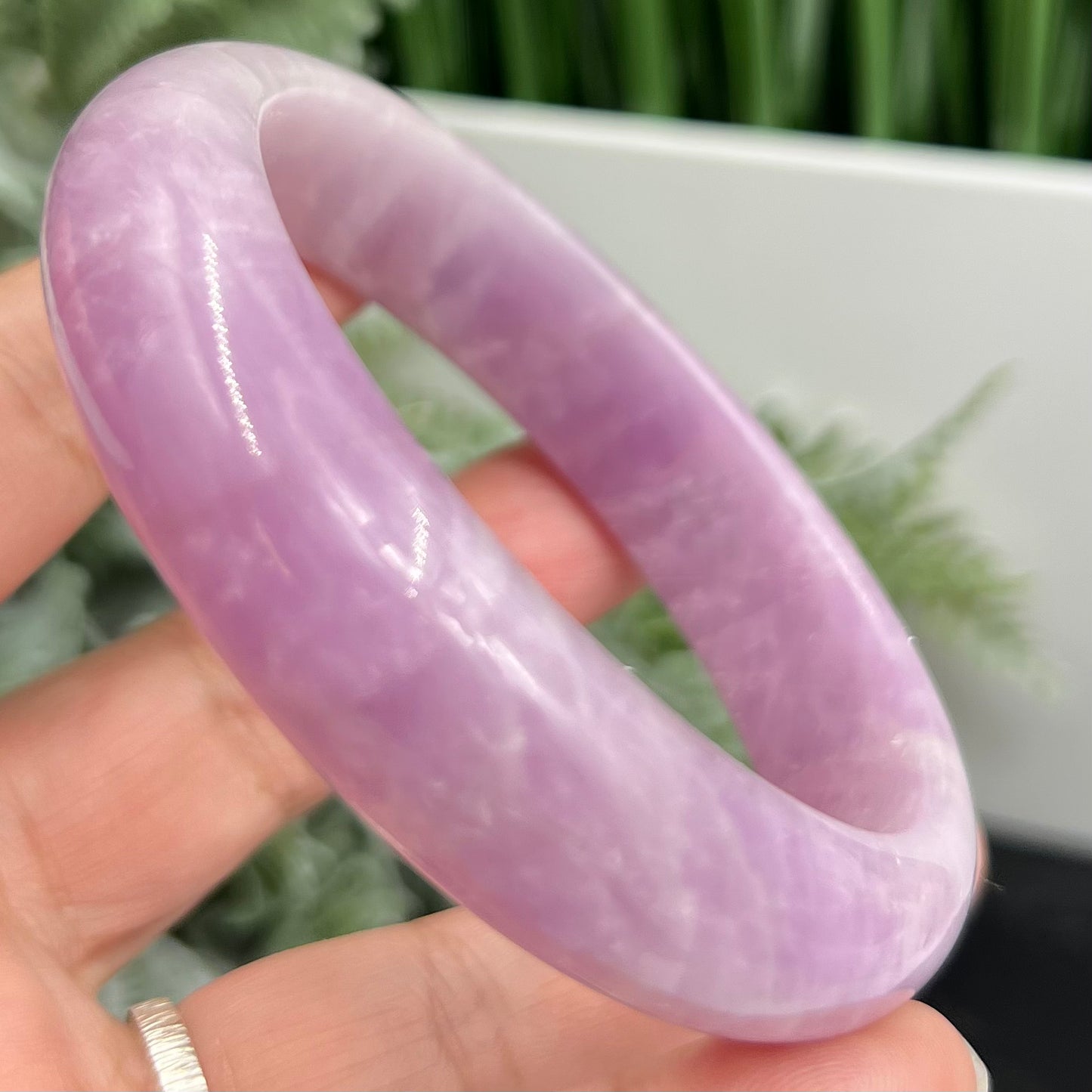 Kunzite Purple Bangle Bracelet Gemstone Jewellery Crystal 63mm Diameter