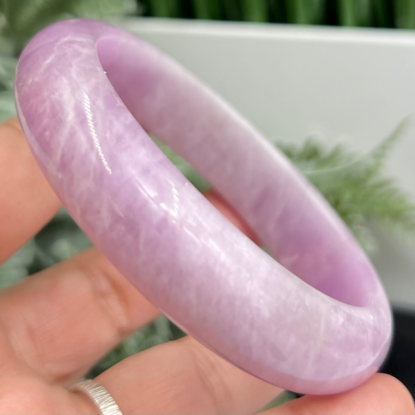 Kunzite Purple Bangle Bracelet Gemstone Jewellery Crystal 63mm Diameter