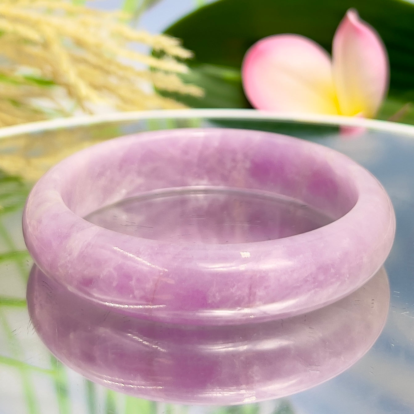 Kunzite Purple Bangle Bracelet Gemstone Jewellery Crystal 63mm Diameter