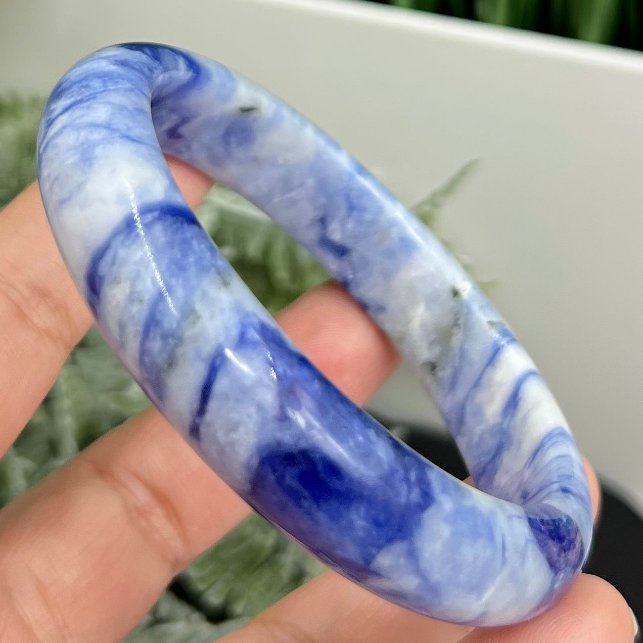 Blue Sodalite Bangle Bracelet Gemstone Jewellery Crystal 62mm Diameter