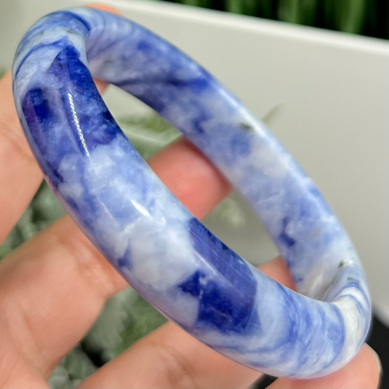 Blue Sodalite Bangle Bracelet Gemstone Jewellery Crystal 62mm Diameter