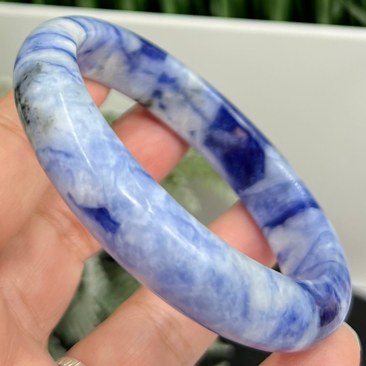 Blue Sodalite Bangle Bracelet Gemstone Jewellery Crystal 62mm Diameter