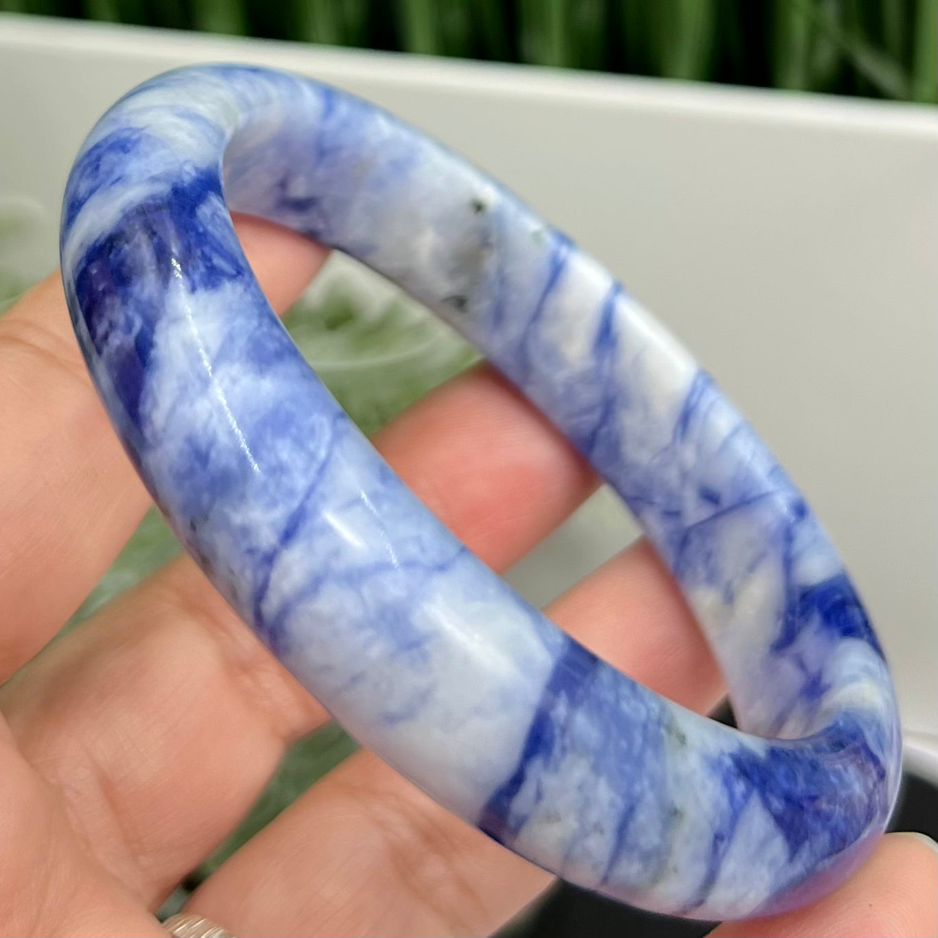 Blue Sodalite Bangle Bracelet Gemstone Jewellery Crystal 62mm Diameter