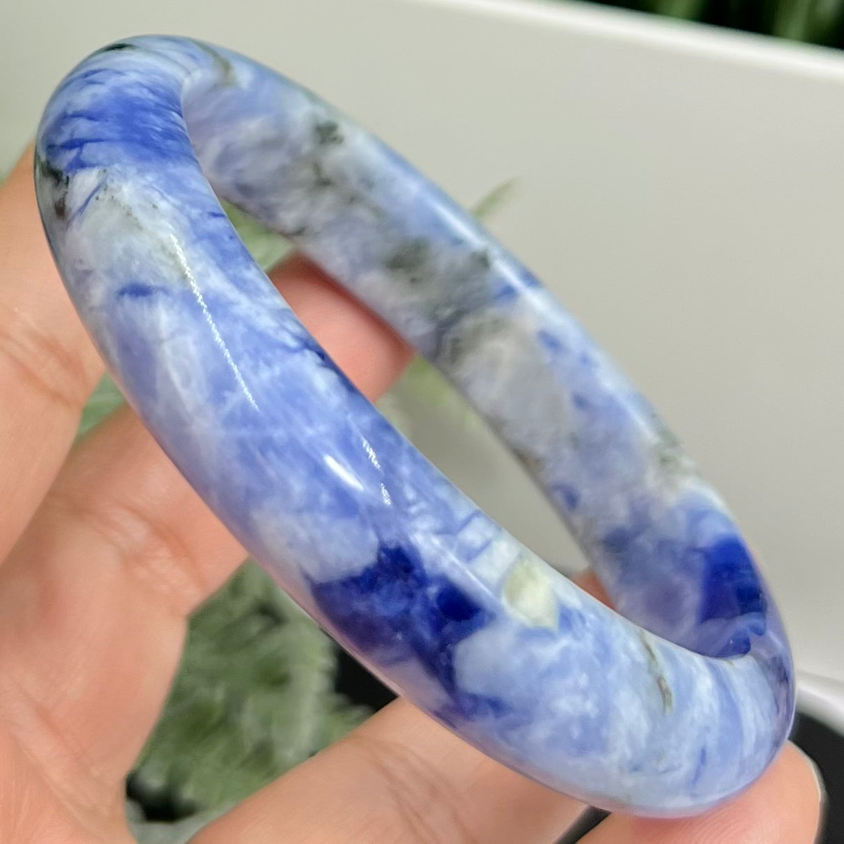 Blue Sodalite Bangle Bracelet Gemstone Jewellery Crystal 63mm Diameter