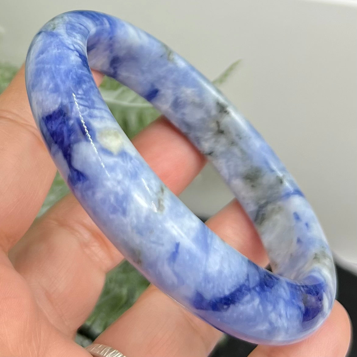 Blue Sodalite Bangle Bracelet Gemstone Jewellery Crystal 63mm Diameter