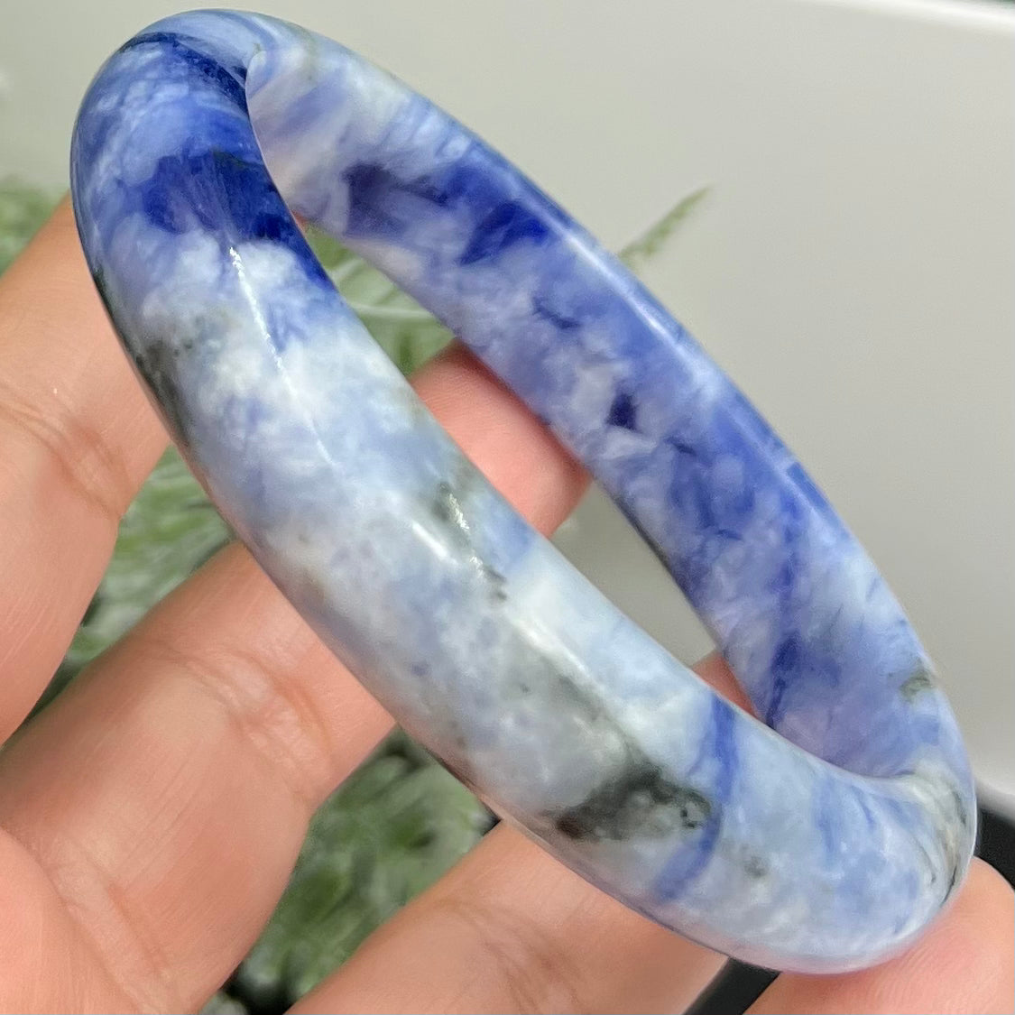 Blue Sodalite Bangle Bracelet Gemstone Jewellery Crystal 63mm Diameter