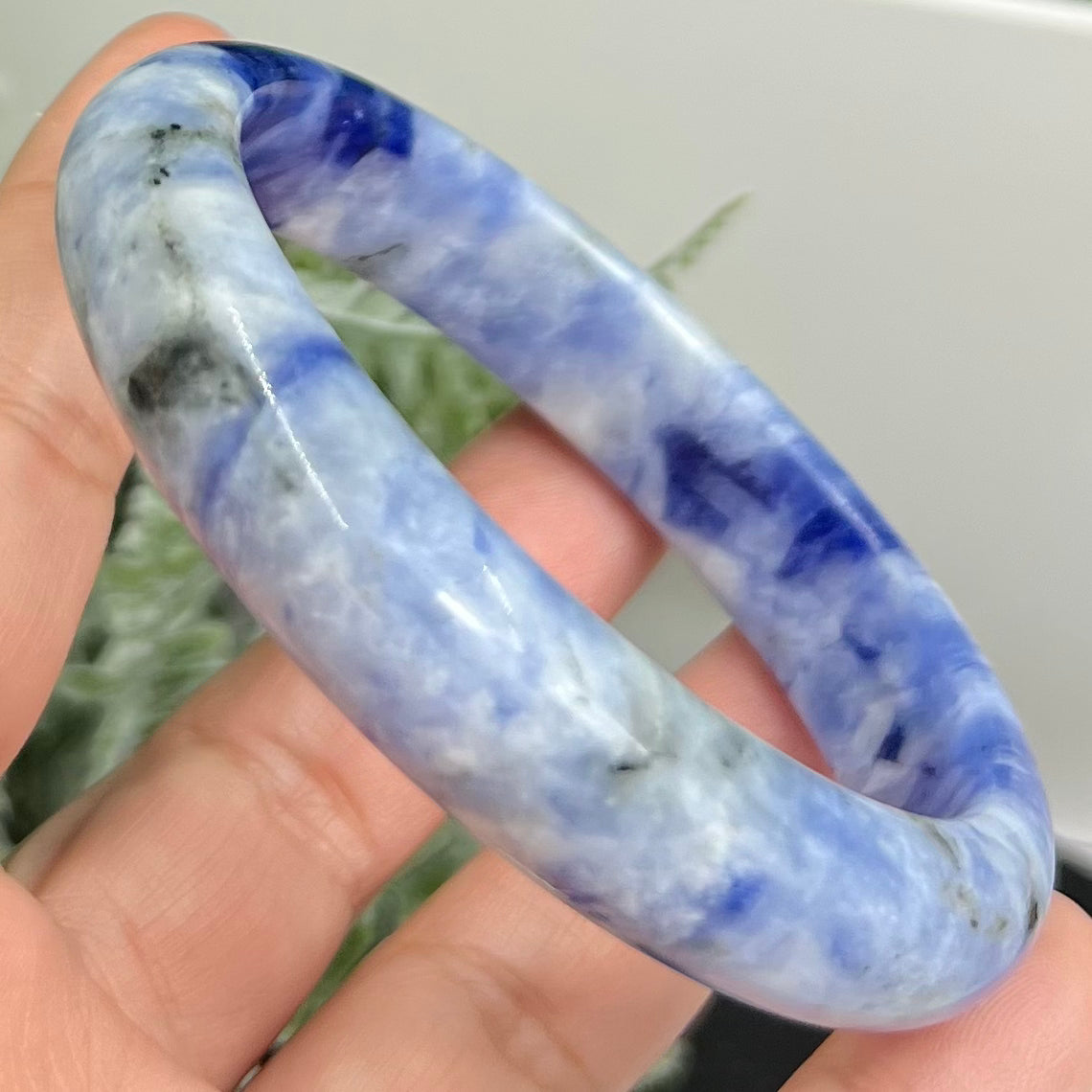 Blue Sodalite Bangle Bracelet Gemstone Jewellery Crystal 63mm Diameter