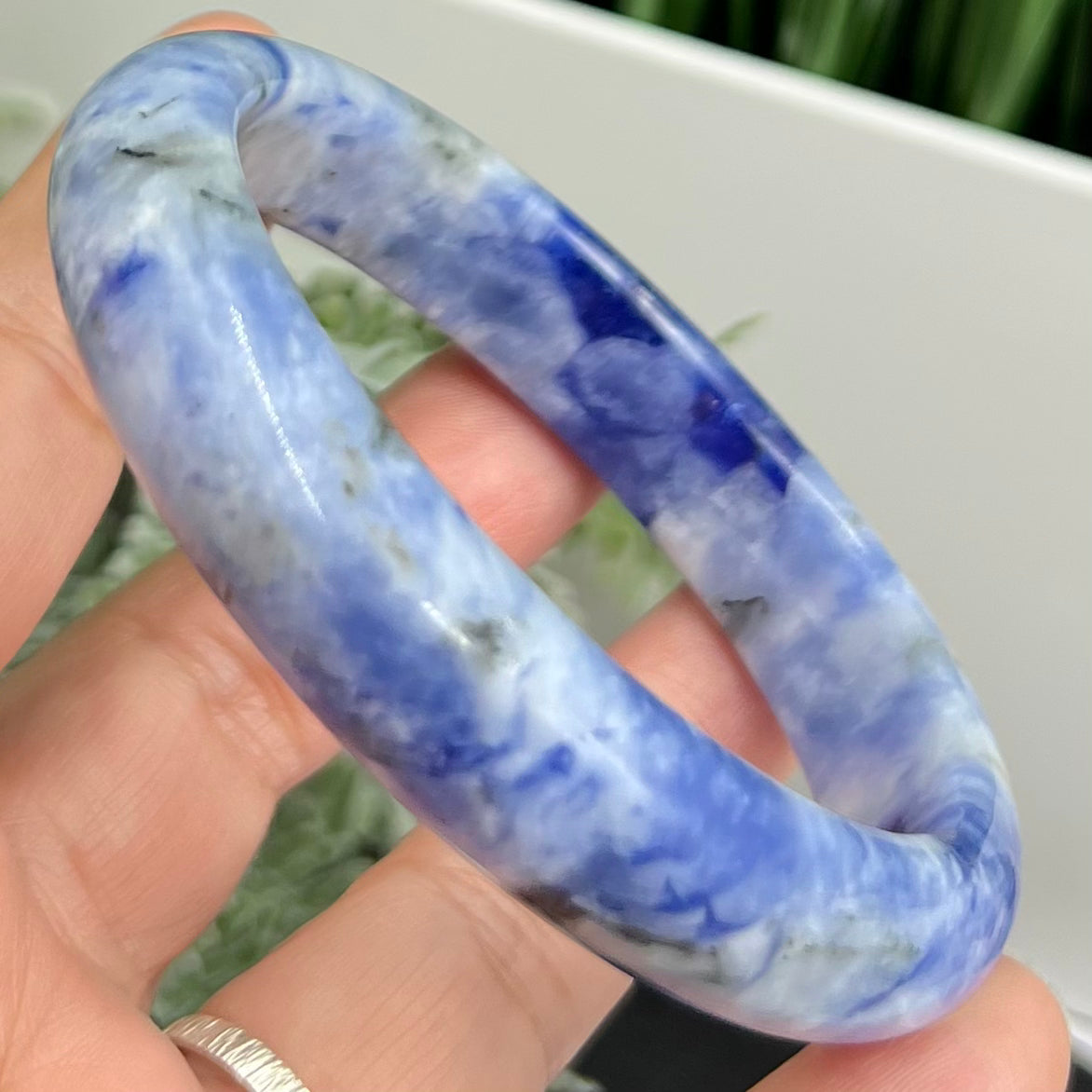 Blue Sodalite Bangle Bracelet Gemstone Jewellery Crystal 63mm Diameter